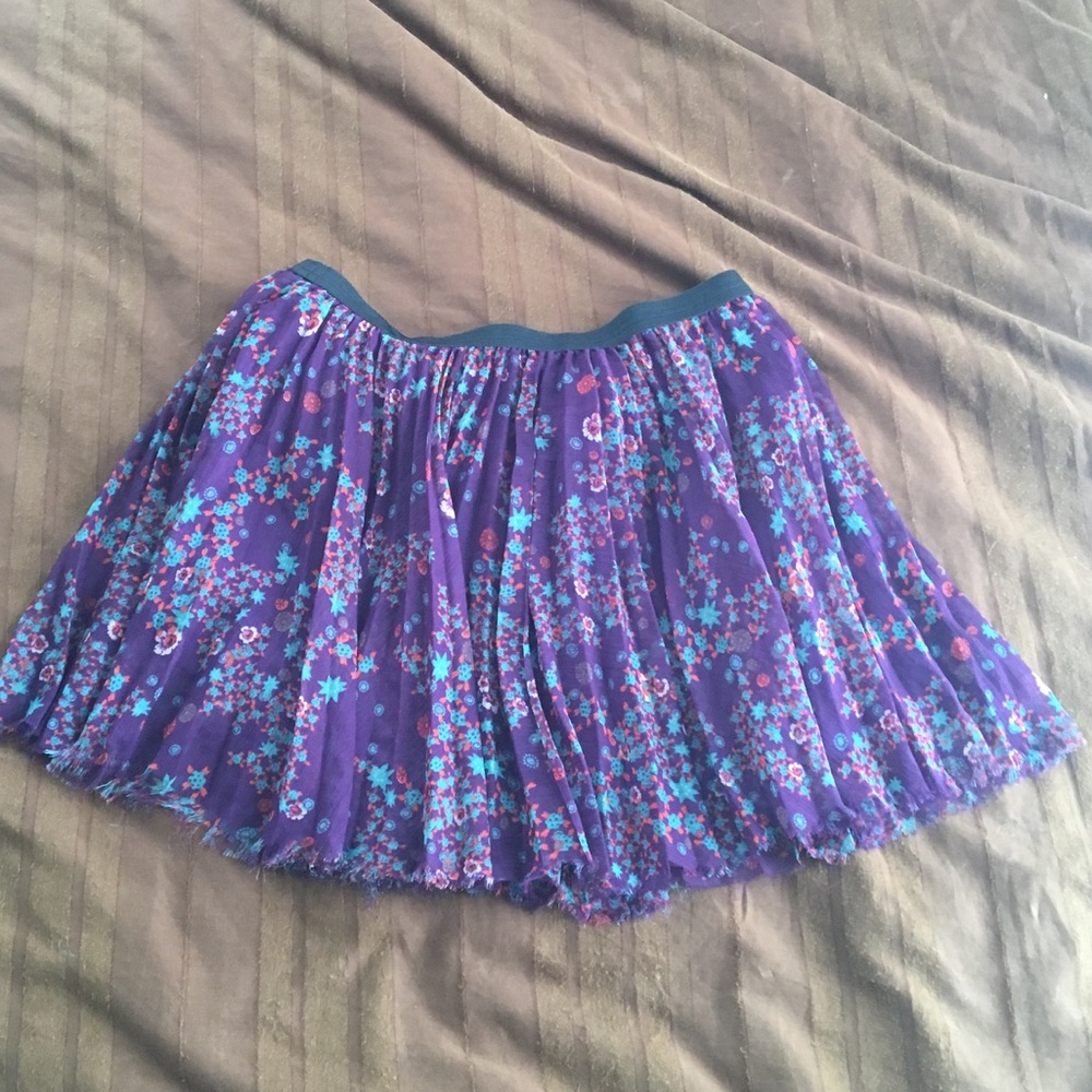Free People Pleated Chiffon Mini Skirt
